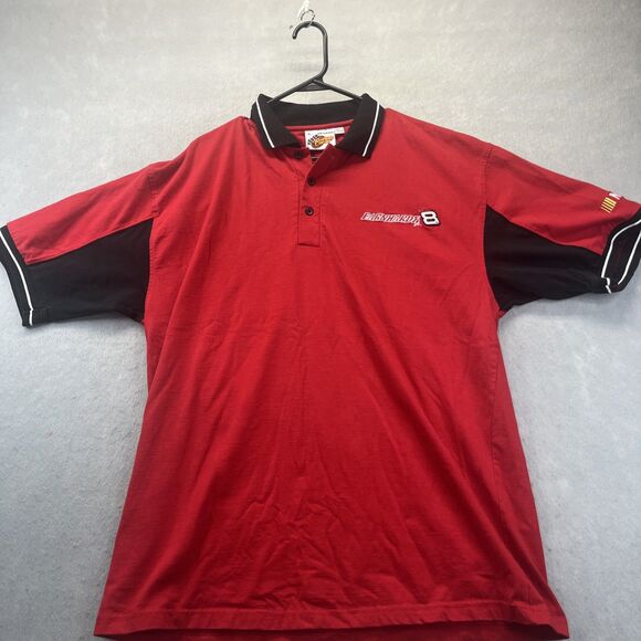 Nascar Winners Circle Budweiser Dale Earnhardt JR Red Polo Shirt M Vintage - Picture 1 of 11